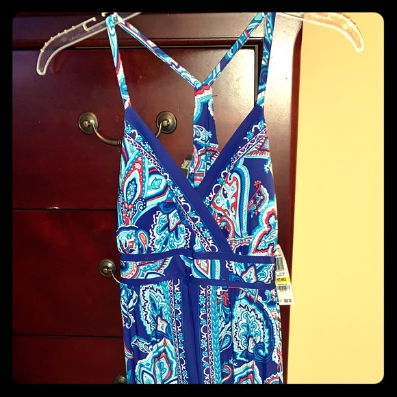 NWT INC Paisley beaded maxi dress PM - Picture 8 of 16